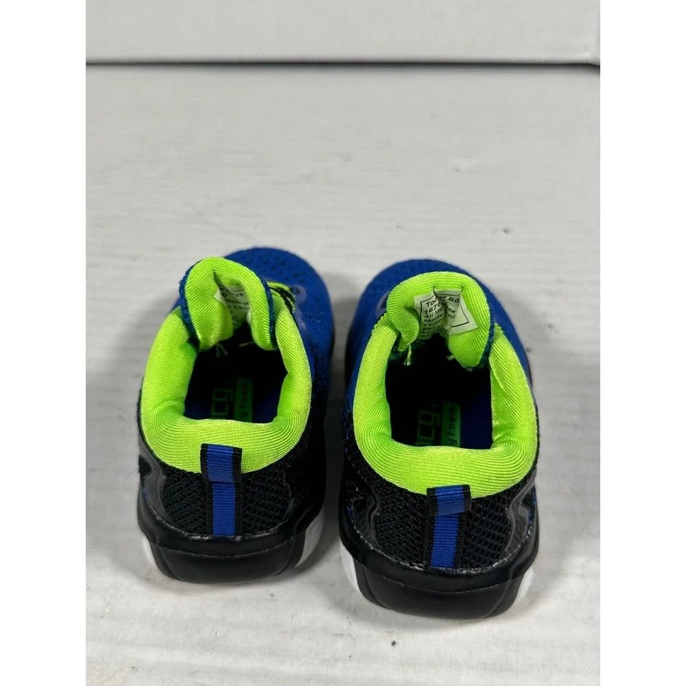 BCG Toddler Boys Blue Neon Green Memory Foam Athletic Sneakers‎ Size 5D 167610